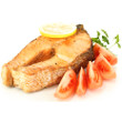 Broiled trout with tomato and red onion relish