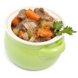 Carrot, mushroom, and beef stew