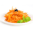 Carrot walnut salad with honey-lemon dressing