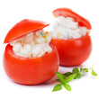Chevre stuffed tomatoes