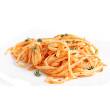Chicken with lemon leek linguine