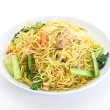 Chinese noodles with spring vegetables
