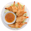 Coconut shrimp with mango sauce