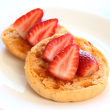 Fruit stacked English muffins