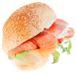 Grilled salmon on sourdough bread