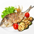 Grilled vegetables and snapper