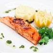 Maple-bourbon glazed salmon