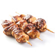 Mushroom plum chicken skewers