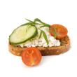 Open-faced jerk vegetable sandwich