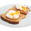 Poached eggs with spinach and walnuts