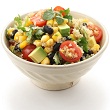 Red quinoa and avocado salad