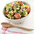 Roasted corn, black bean, and mango salad