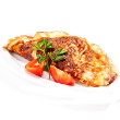 Rolled ham and Swiss omelet