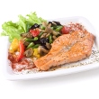 Salmon with root vegetables