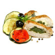 Spinach and herb stuffed chicken
