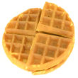 Sweet potato waffles with blueberry syrup
