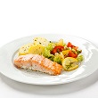 Tilapia with avocado and salsa