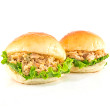 Tuna burgers with carrot ginger sauce