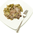 Veal and artichoke stew with avgolemono