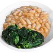 White beans with wilted greens